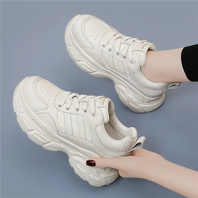 Golden Silk Rabbit Anti-Slip And Wear-Resistant Height Increasing Low-Top Chunky Sneakers Women's-6