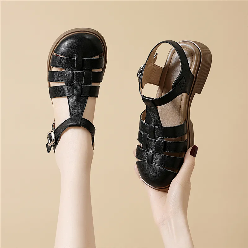 Golden Silk Rabbit Roman Sandals Women's-3