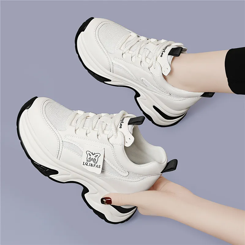 Golden Silk Rabbit Low Top Chunky Sneakers Women's-5