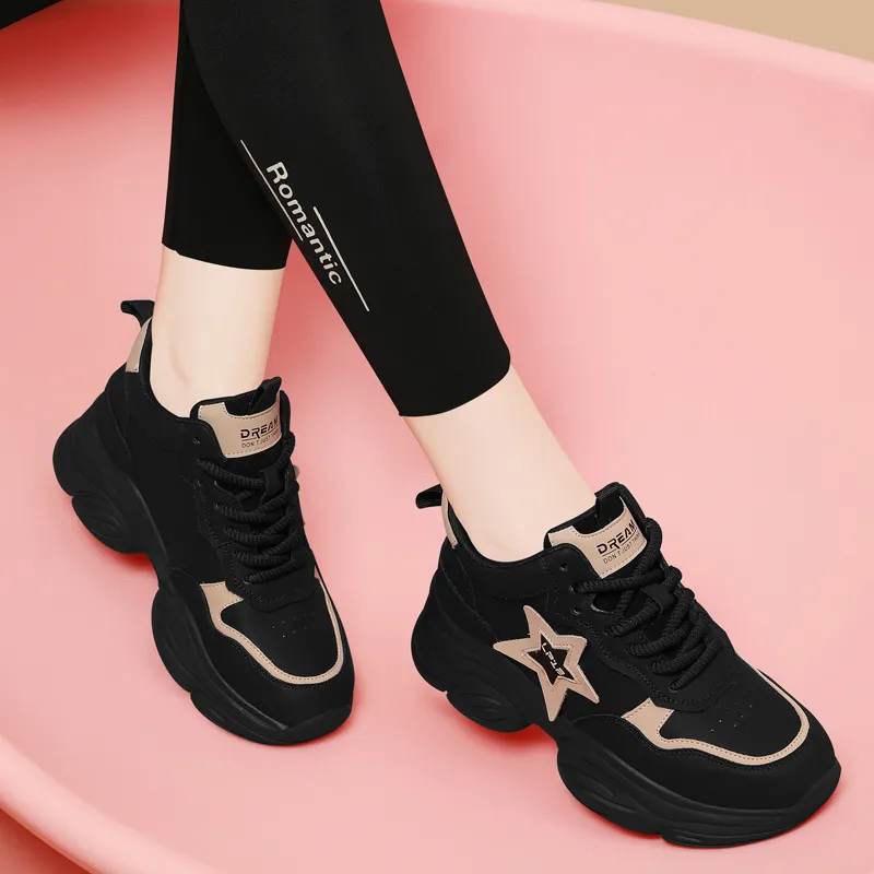 Golden Silk Rabbit Low-Top Chunky Sneakers Women's-2