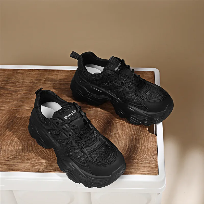 Golden Silk Rabbit Low Top Chunky Sneakers Women's-2