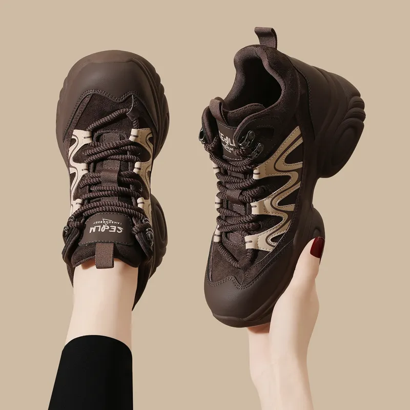 Golden Silk Rabbit Mid-Top Chunky Sneakers Women's-11