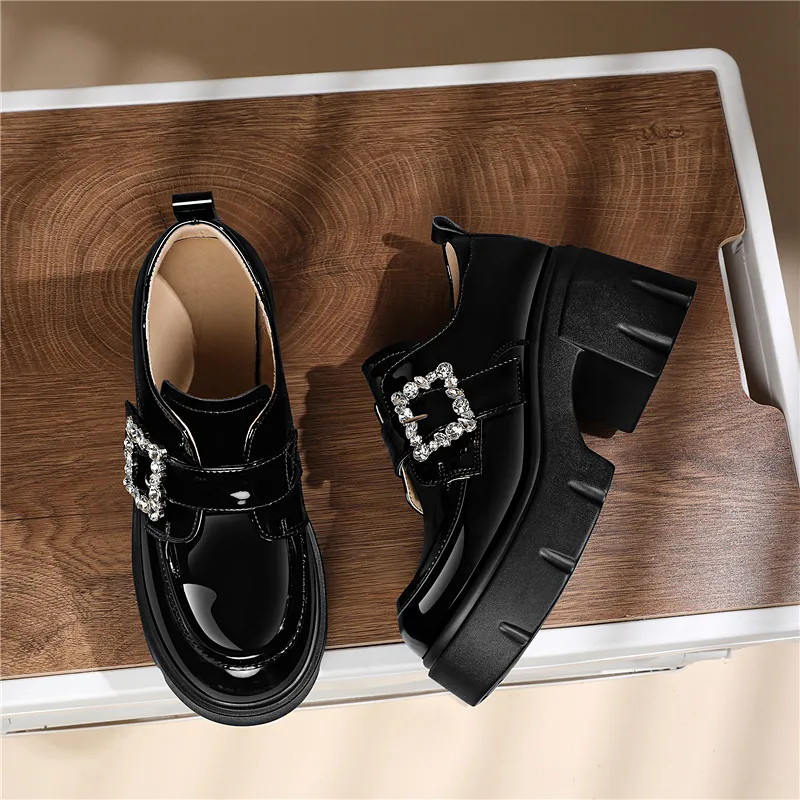 Golden Silk Rabbit Loafers Women's Black-2