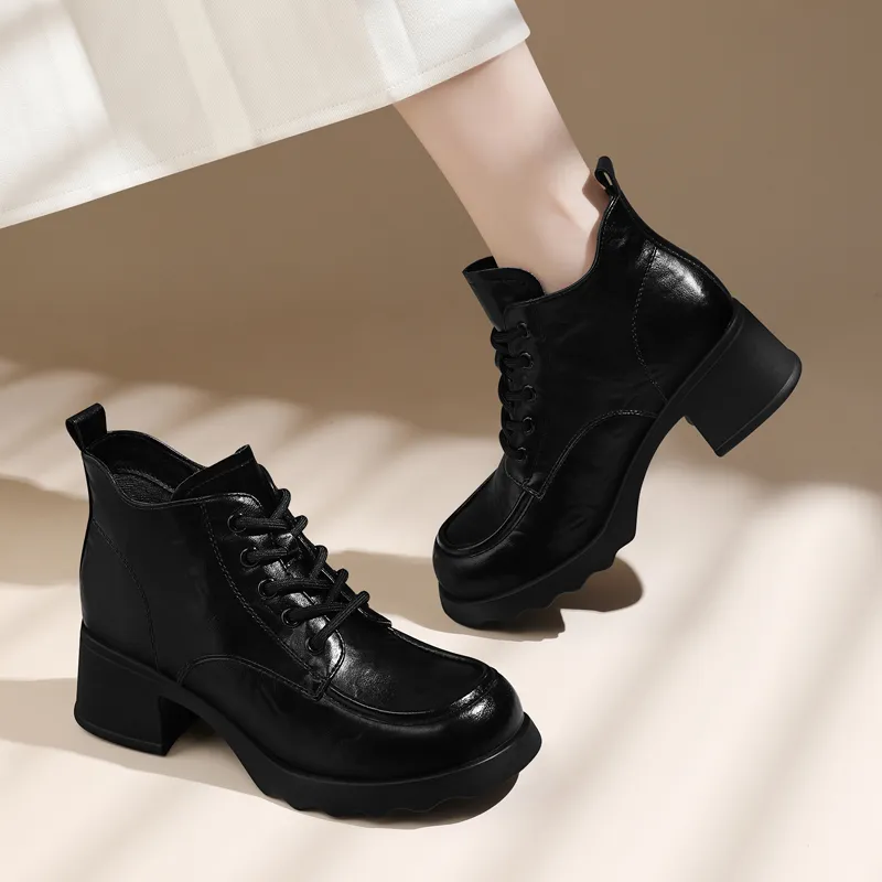 Golden Silk Rabbit Ankle Boots 5.5CM Women's-5