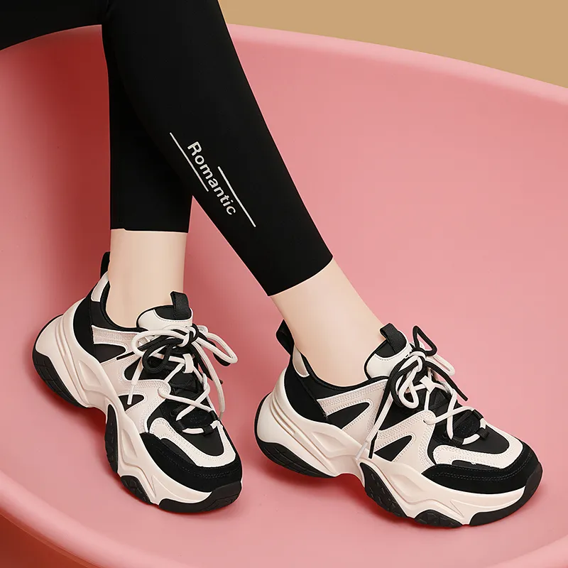 Golden Silk Rabbit Low-Top Chunky Sneakers Women's-3
