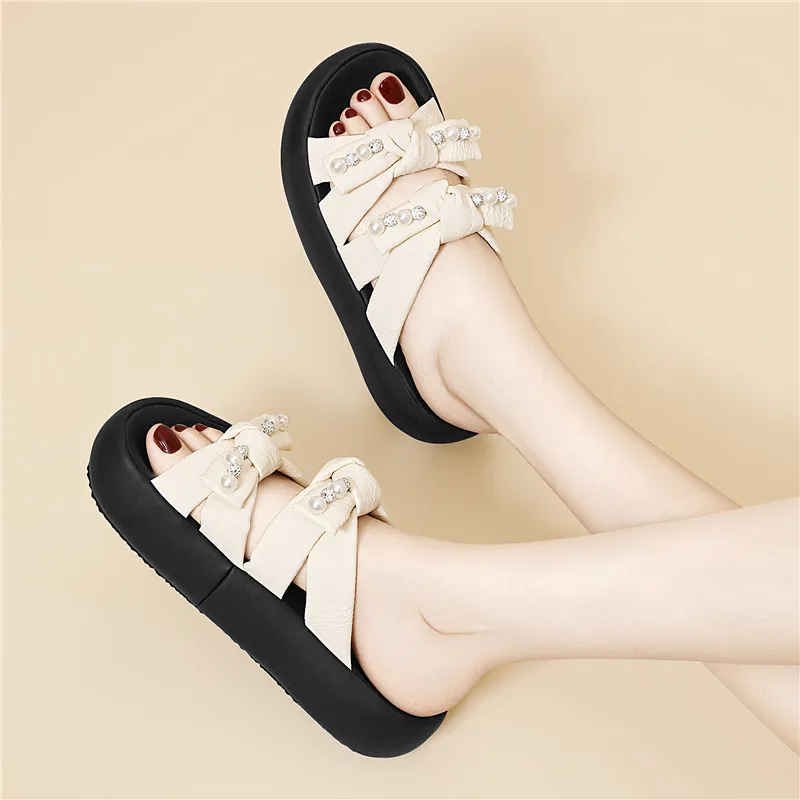 Golden Silk Rabbit Rubber Sole Abrasion Resistant Quick Dry Cushioning Slide Slippers Women's-6