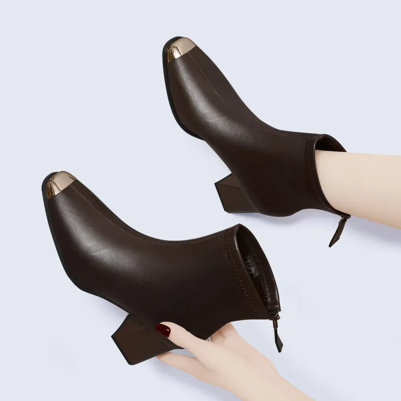 Golden Silk Rabbit Ankle Boots Women's-9