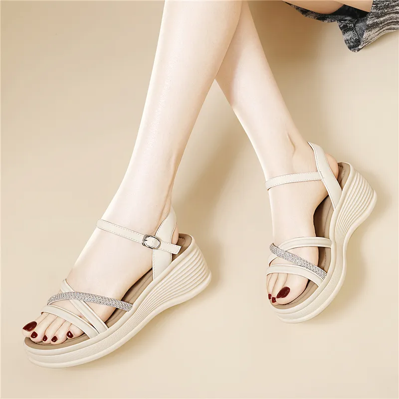 Golden Silk Rabbit One Strap Sandals Women's-4