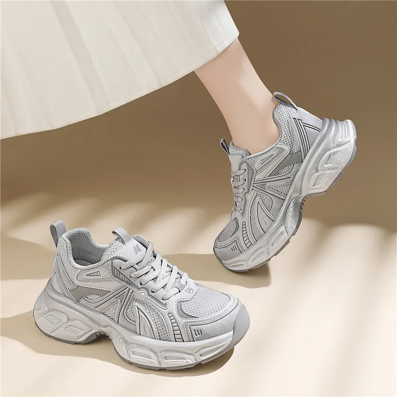 Golden Silk Rabbit Low Top Chunky Sneakers Women's-8