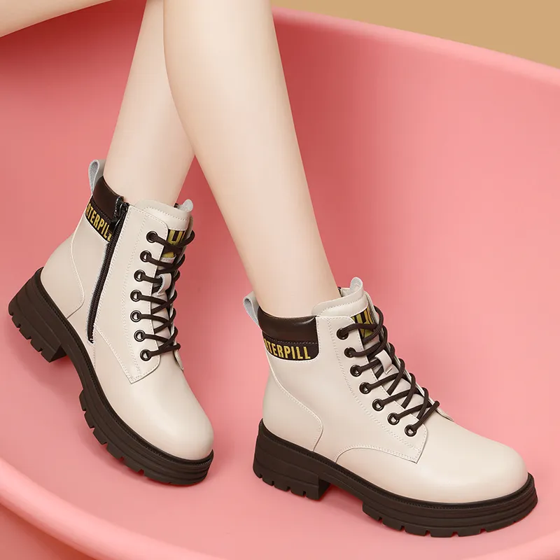 Golden Silk Rabbit Short Martin Boot Women's-11