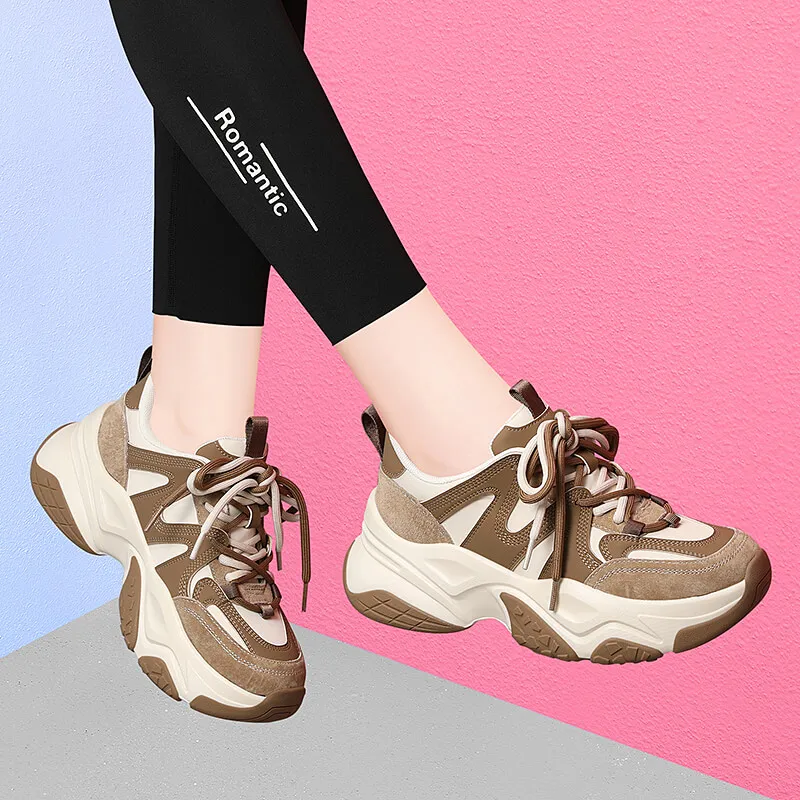 Golden Silk Rabbit Low-Top Chunky Sneakers Women's-8