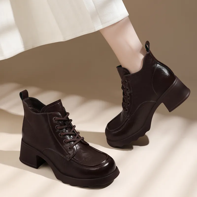 Golden Silk Rabbit Ankle Boots 5.5CM Women's-12