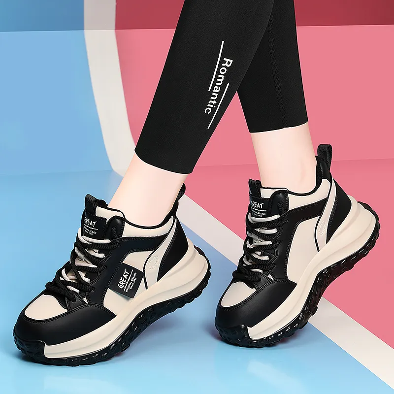 Golden Silk Rabbit Mid-Top Chunky Sneakers Women's-5