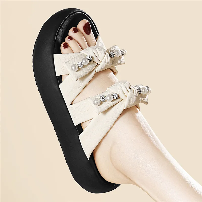 Golden Silk Rabbit Rubber Sole Abrasion Resistant Quick Dry Cushioning Slide Slippers Women's-7