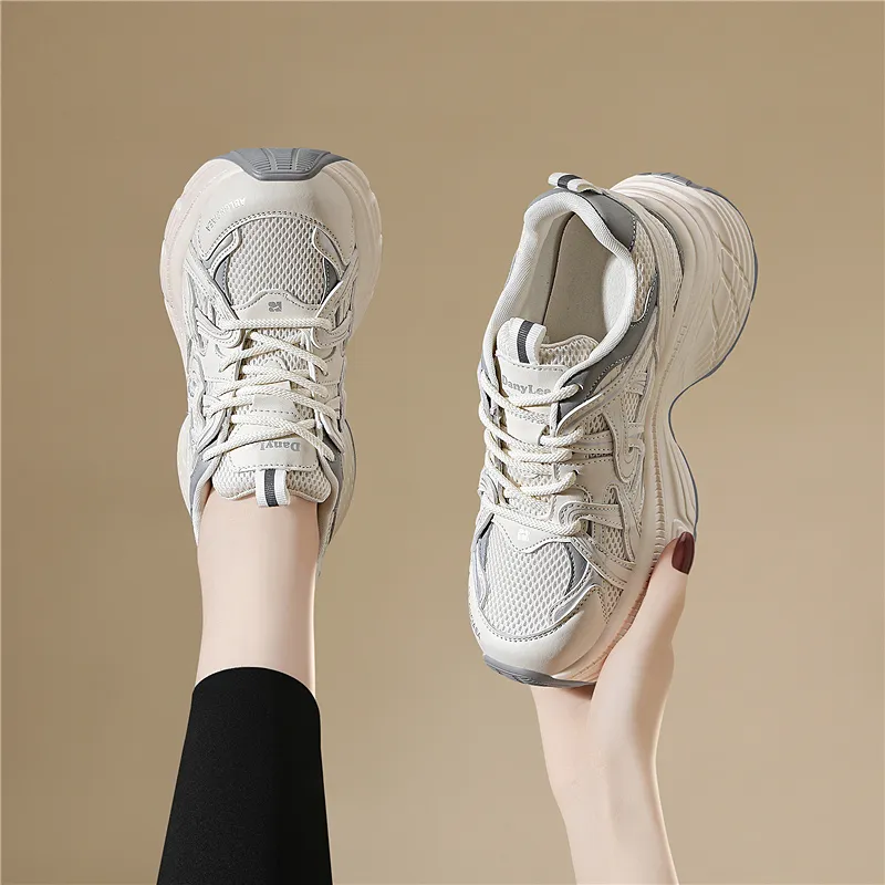 Golden Silk Rabbit Low Top Chunky Sneakers Women's-11