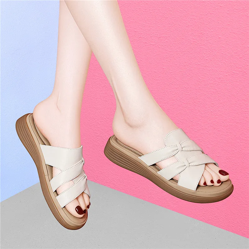 Golden Silk Rabbit Rubber Sole Slip Resistant Cushioning Slide Slippers Women's-3