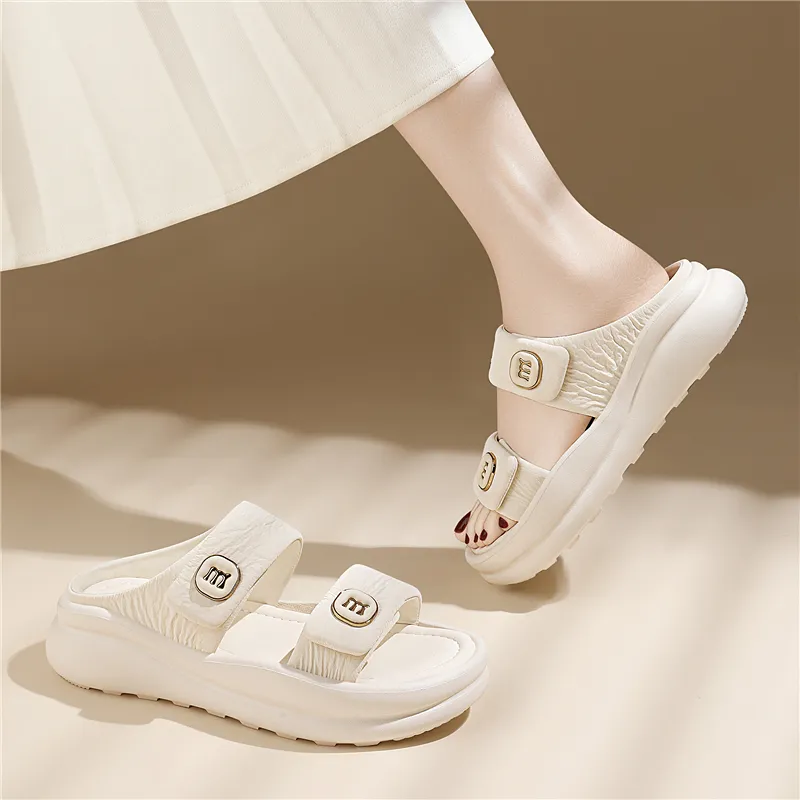 Golden Silk Rabbit Slide Slippers Women's-5