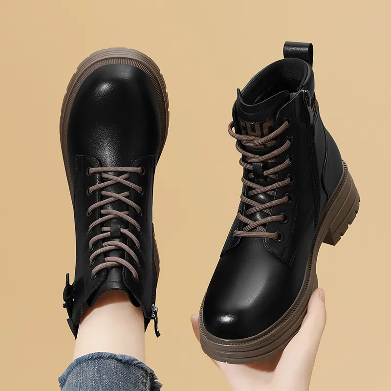 Golden Silk Rabbit Short Martin Boot Women's-4