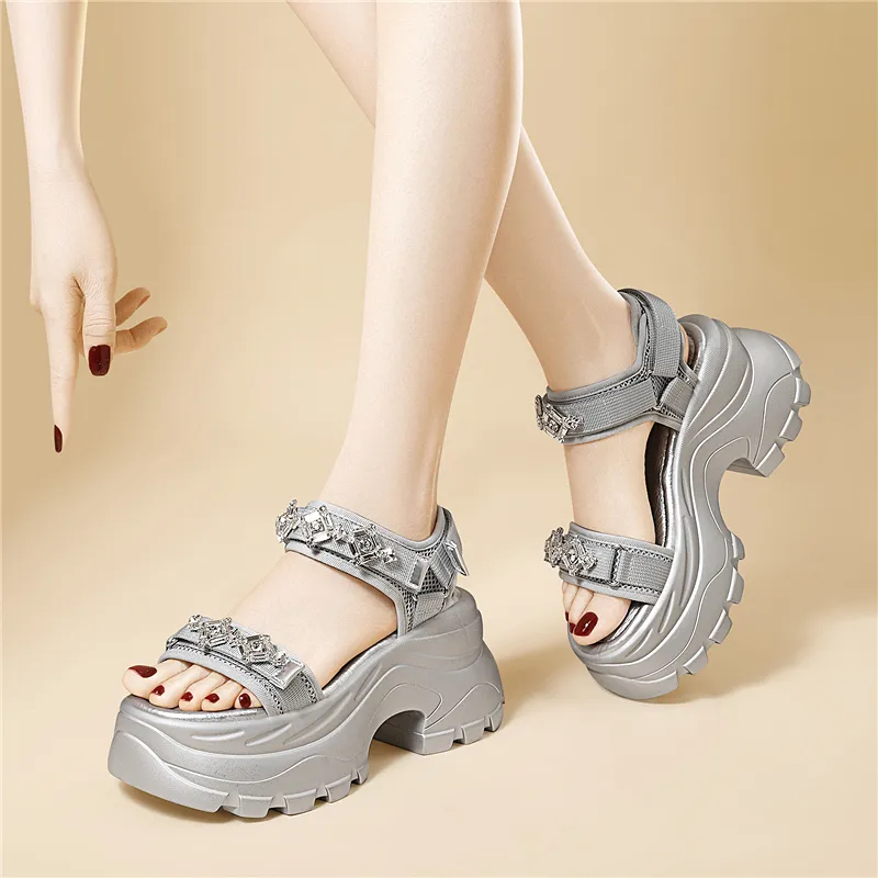 Golden Silk Rabbit One Strap Sandals Women's-11