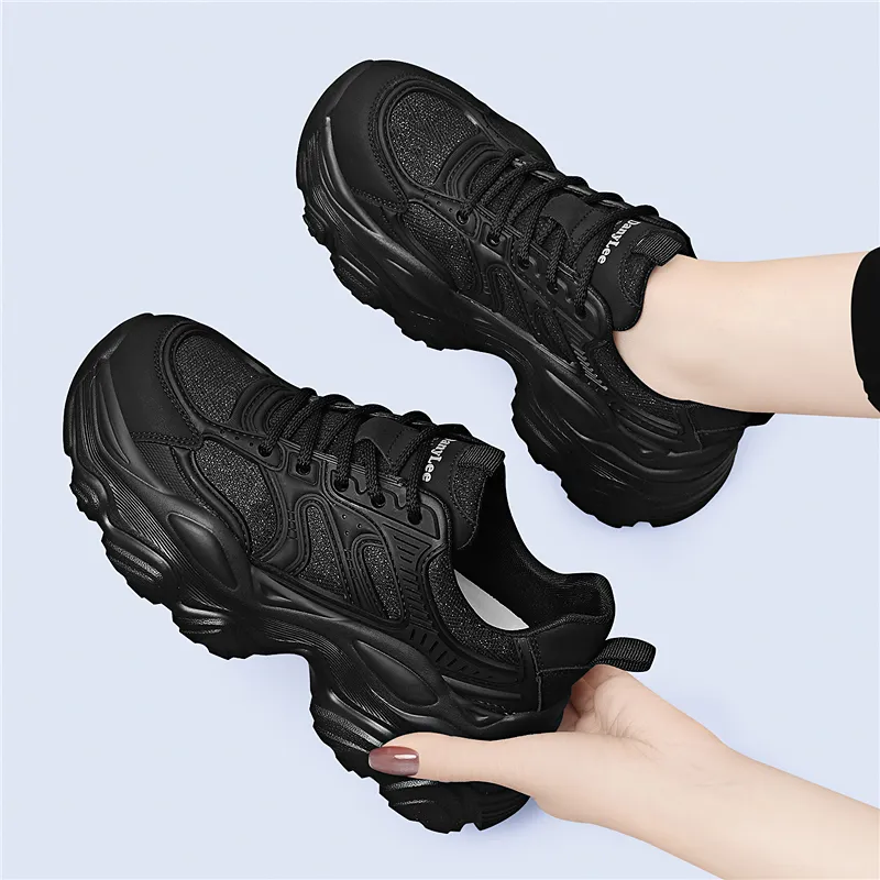 Golden Silk Rabbit Low Top Chunky Sneakers Women's-6