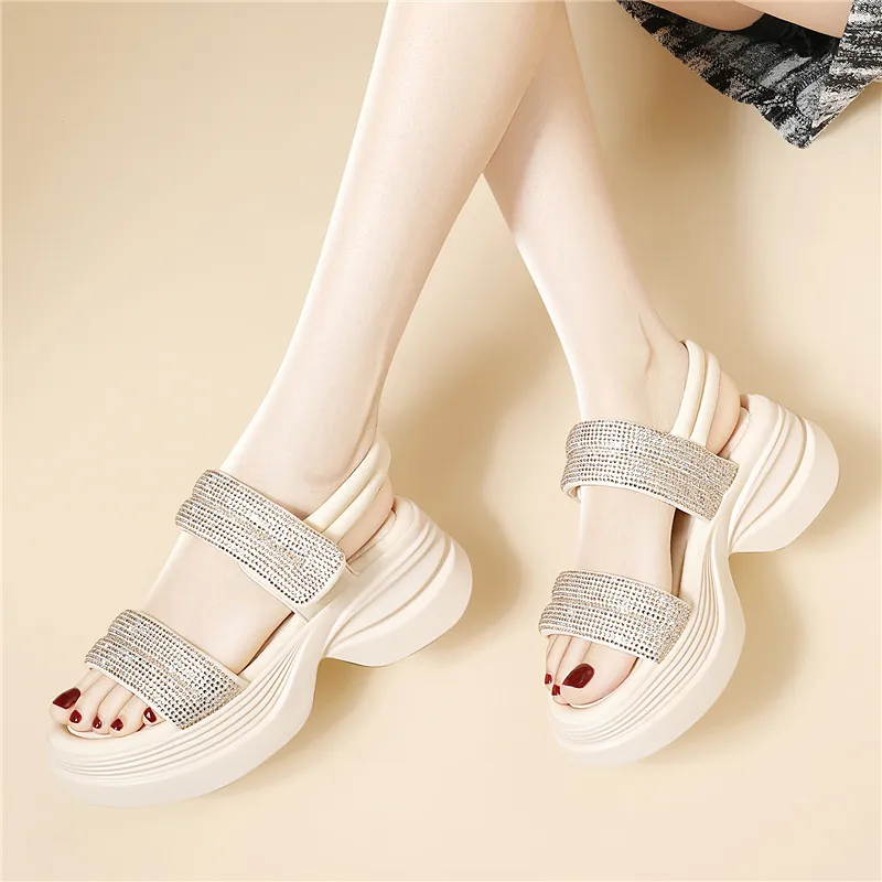 Golden Silk Rabbit One Strap Sandals Women's-12