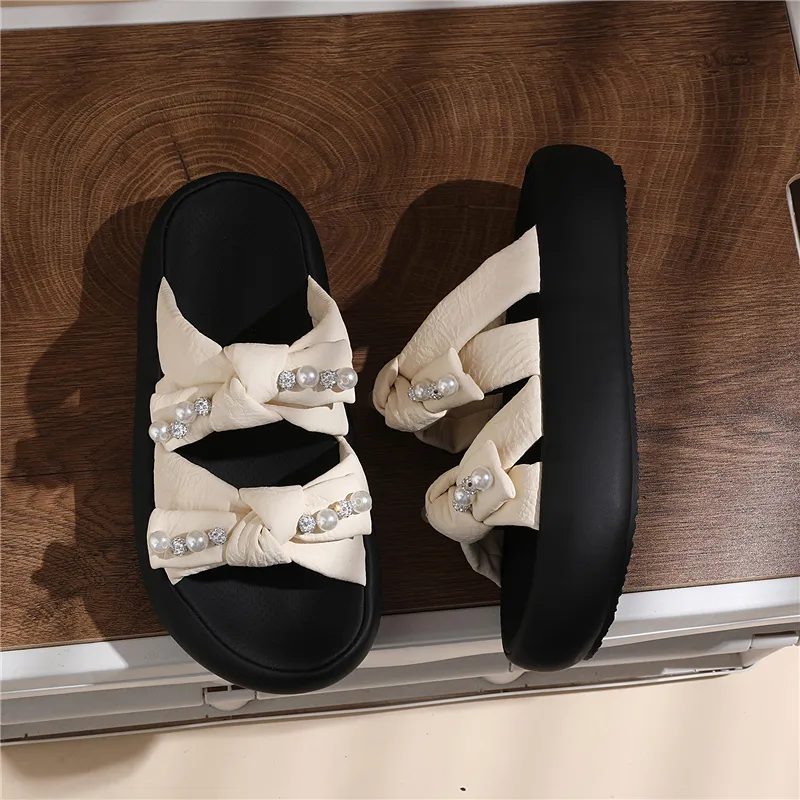 Golden Silk Rabbit Rubber Sole Abrasion Resistant Quick Dry Cushioning Slide Slippers Women's-2