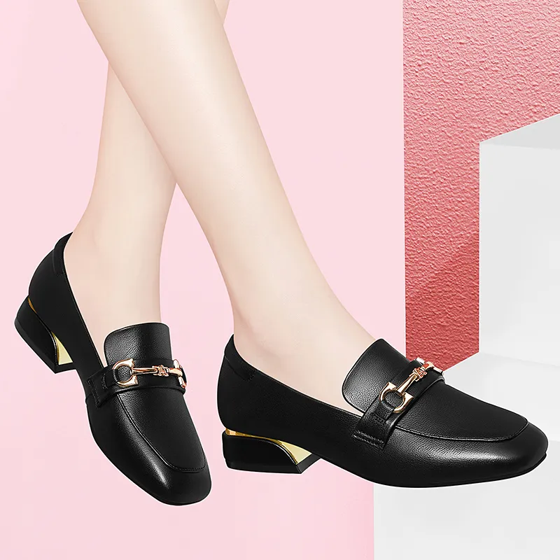 Golden Silk Rabbit Loafers Women's Black-9