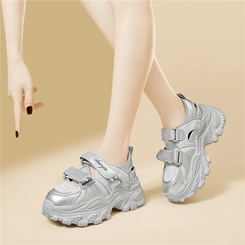 Golden Silk Rabbit Low Top Chunky Sneakers Women's-11