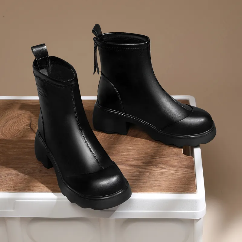 Golden Silk Rabbit Ankle Boots Women's-2