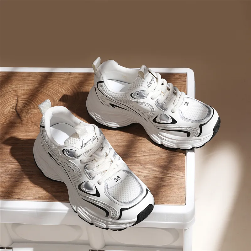 Golden Silk Rabbit Low Top Chunky Sneakers Women's-2