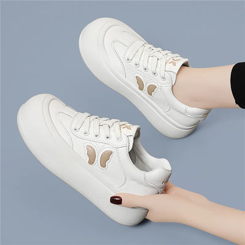 Golden Silk Rabbit Anti Slip And Wear Resistant Height Increasing Low Top Skateboard Shoes Women's-6