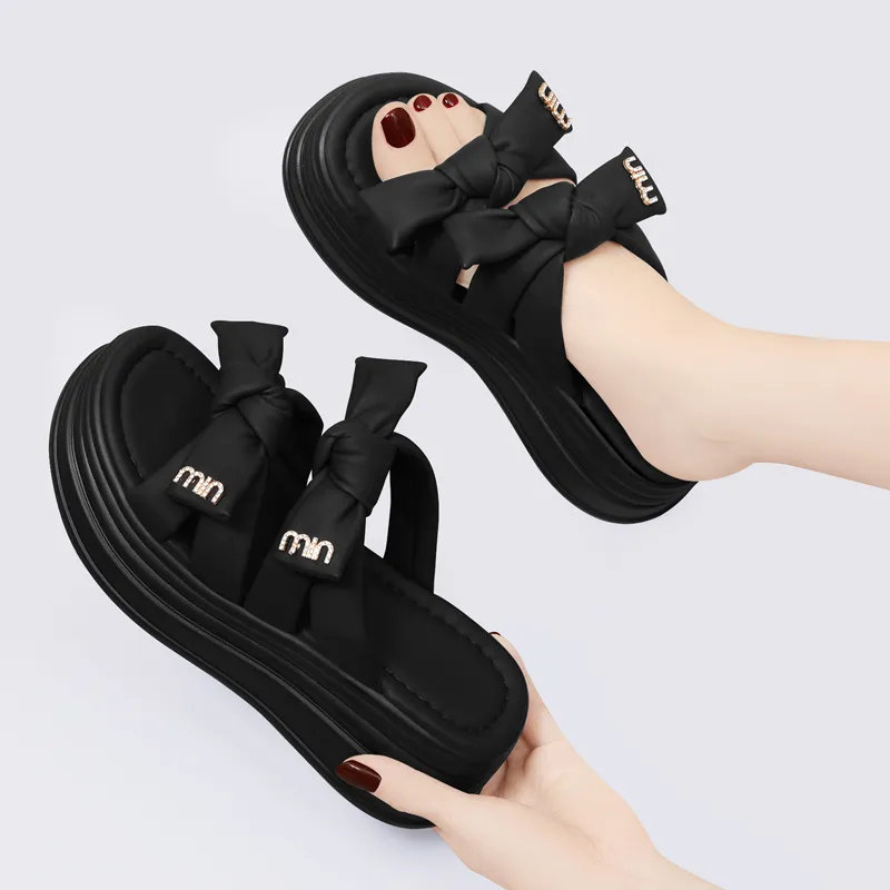 Golden Silk Rabbit Slide Slippers Women's-7