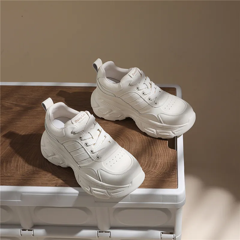 Golden Silk Rabbit Anti-Slip And Wear-Resistant Height Increasing Low-Top Chunky Sneakers Women's-2