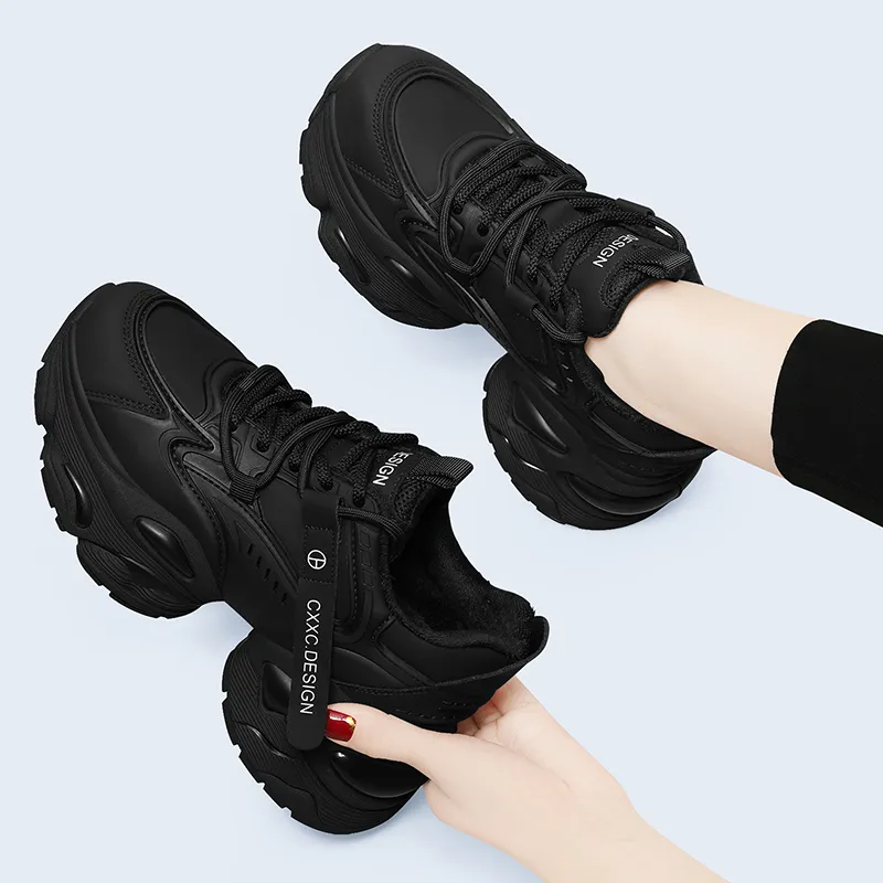 Golden Silk Rabbit Low-Top Chunky Sneakers Women's-4