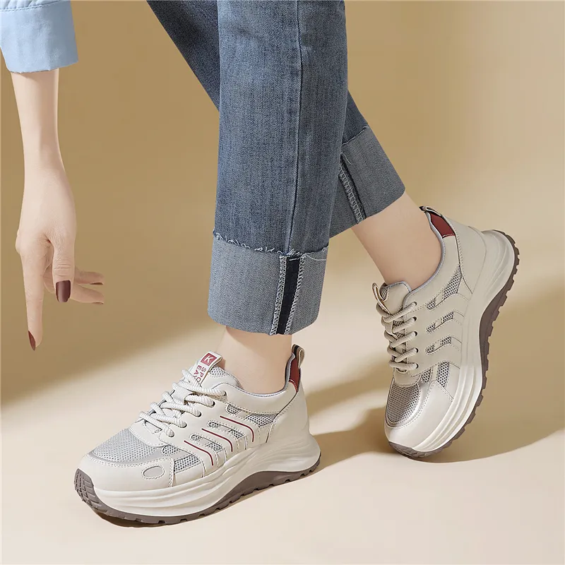 Golden Silk Rabbit Low-Top Chunky Sneakers Women's-3