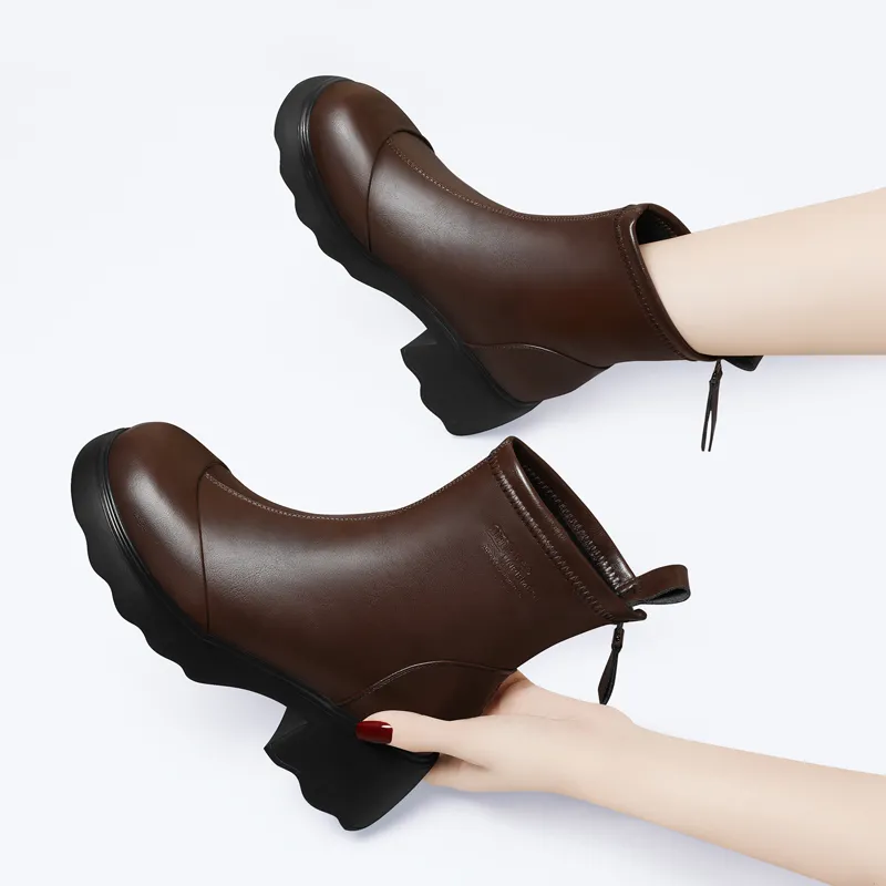 Golden Silk Rabbit Ankle Boots Women's-10