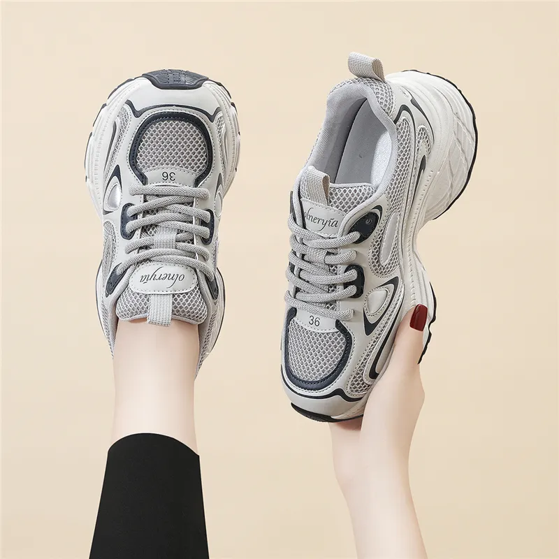 Golden Silk Rabbit Low Top Chunky Sneakers Women's-11