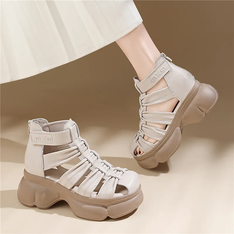 Golden Silk Rabbit Roman Sandals Women's-14