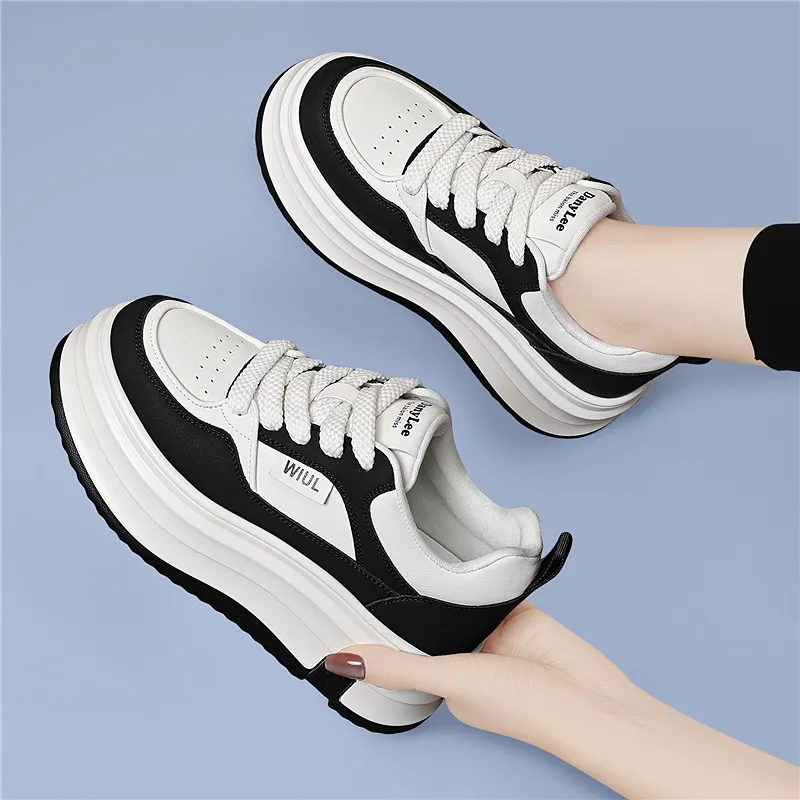 Golden Silk Rabbit Anti Slip And Wear Resistant Height Increasing Low Top Skateboard Shoes Women's-3