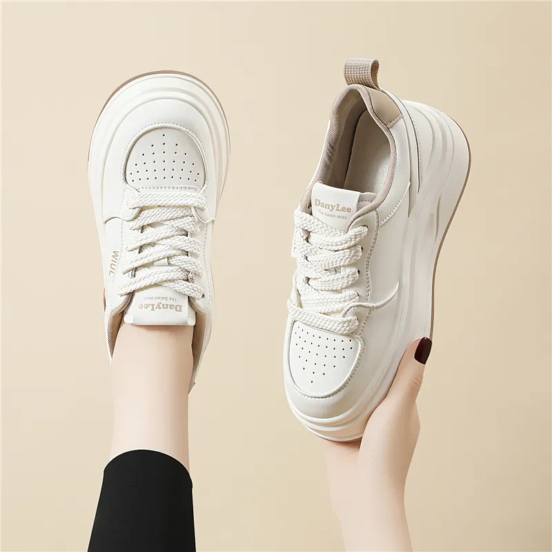 Golden Silk Rabbit Anti-Slip And Wear-Resistant Height Increasing Low-Top Skateboard Shoes Women's-9
