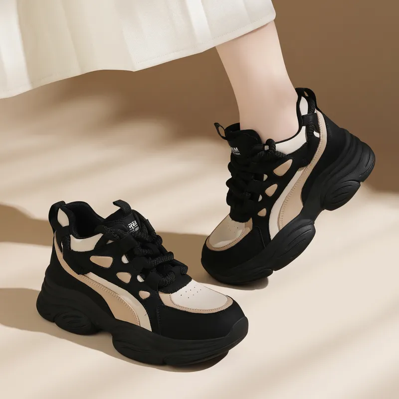 Golden Silk Rabbit Chunky Sneakers Women's-3