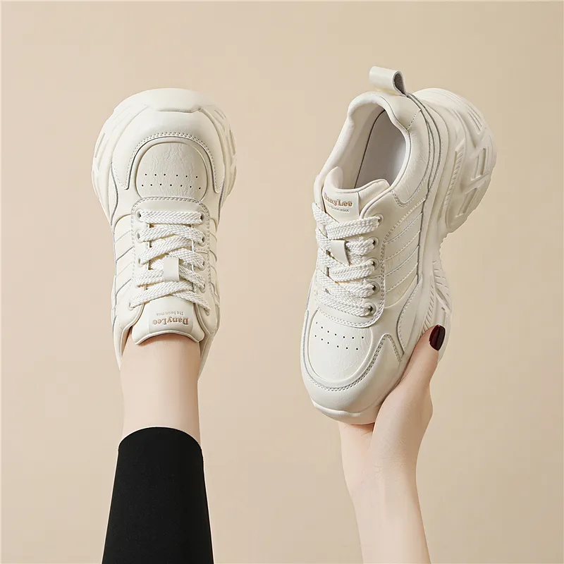 Golden Silk Rabbit Anti-Slip And Wear-Resistant Height Increasing Low-Top Chunky Sneakers Women's-4