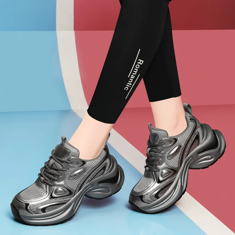 Golden Silk Rabbit Low Top Chunky Sneakers Women's-12
