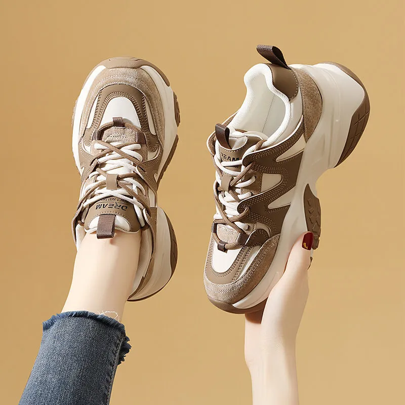 Golden Silk Rabbit Low-Top Chunky Sneakers Women's-12