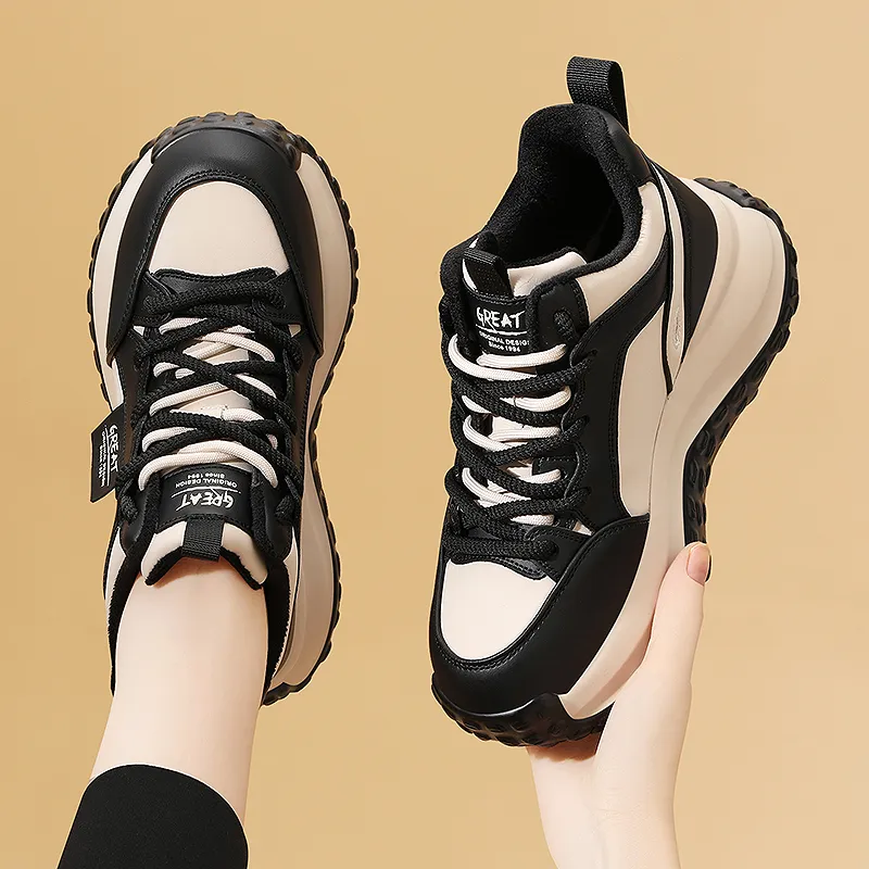 Golden Silk Rabbit Mid-Top Chunky Sneakers Women's-3