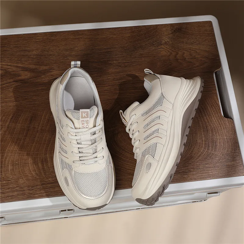Golden Silk Rabbit Low-Top Chunky Sneakers Women's-9