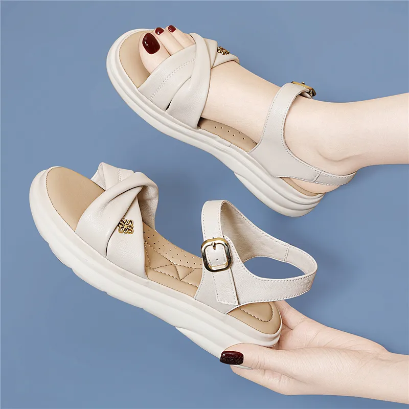 Golden Silk Rabbit One Strap Sandals Women's-5