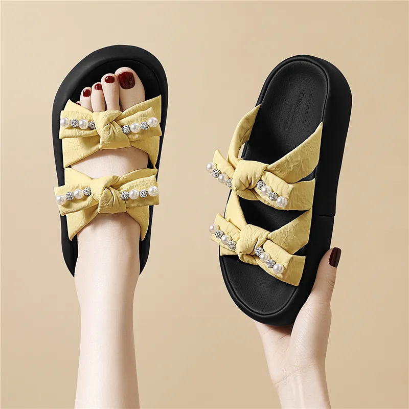 Golden Silk Rabbit Rubber Sole Abrasion Resistant Quick Dry Cushioning Slide Slippers Women's-12