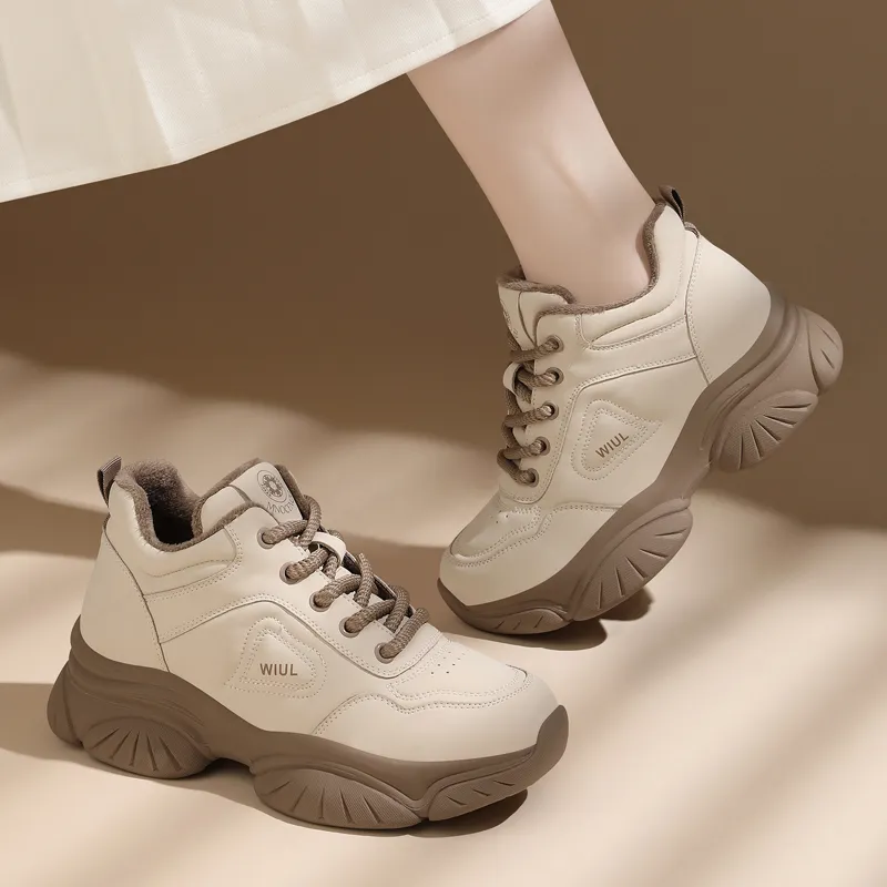 Golden Silk Rabbit Mid-Top Chunky Sneakers Women's-9