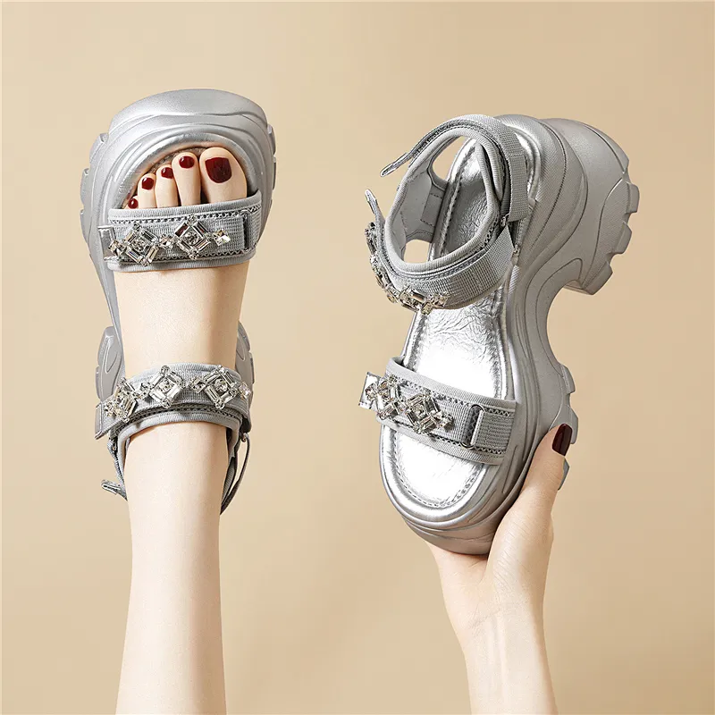 Golden Silk Rabbit One Strap Sandals Women's-12